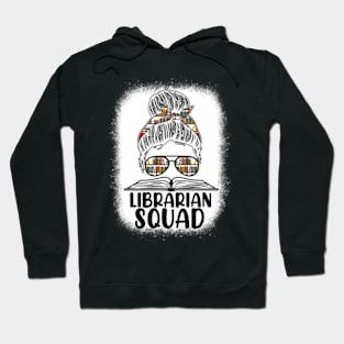 Librarian Squad Bleached Messy Bun Hoodie